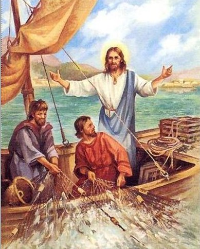 Jesus boat, fish, disciples
